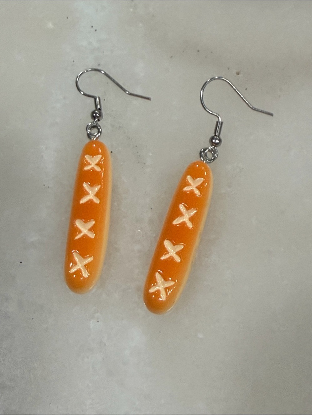 Baguette Bread Earrings Handmade Novelty Gift Jewelry